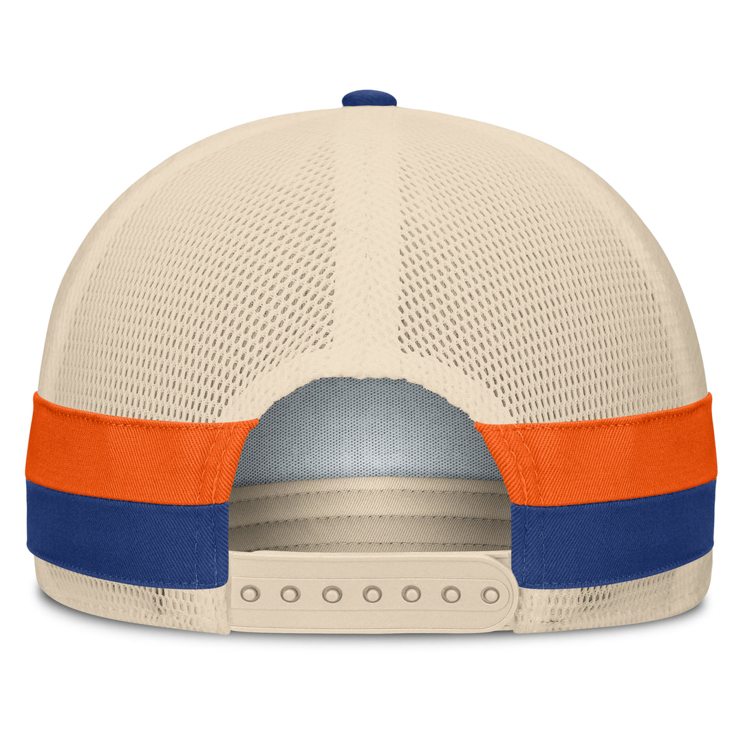 Edmonton Oilers Fanatics Blue Prestige 5-Panel A-Frame Mesh Snapback Hat