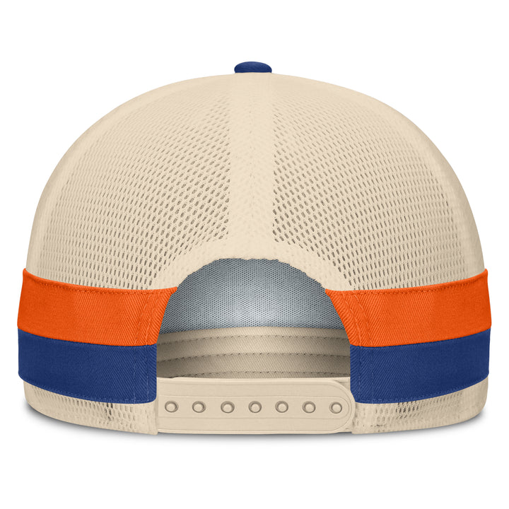 Edmonton Oilers Fanatics Blue Prestige 5-Panel A-Frame Mesh Snapback Hat