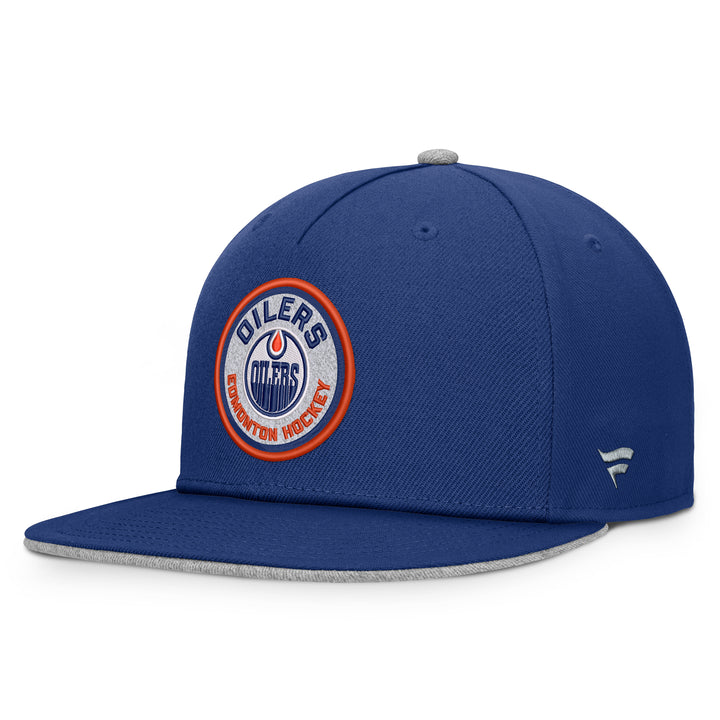 Edmonton Oilers Fanatics Blue Velo Flatbrim Snapback Hat