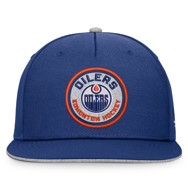 Edmonton Oilers Fanatics Blue Velo Flatbrim Snapback Hat