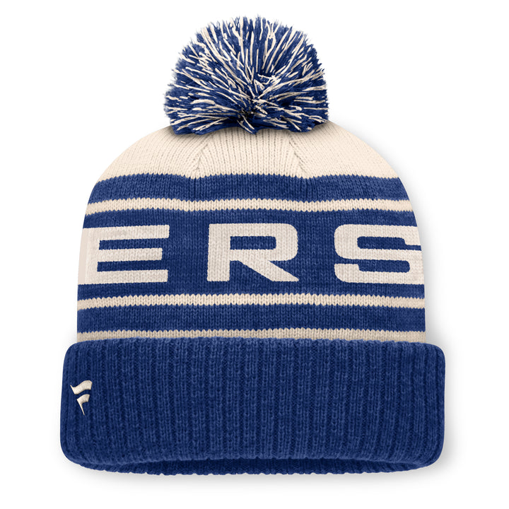 Edmonton Oilers Fanatics Blue & Grey Repose Cuffed Toque w/Pom
