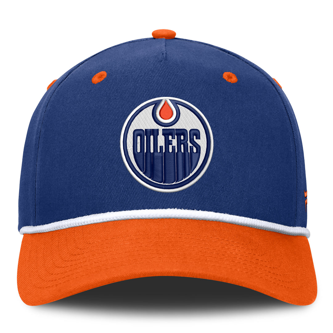 Edmonton Oilers Fanatics Blue & Orange Power Play A-Frame Snapback Hat