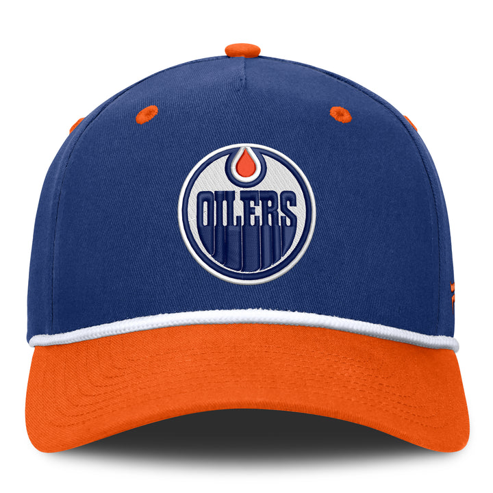 Edmonton Oilers Fanatics Blue & Orange Power Play A-Frame Snapback Hat