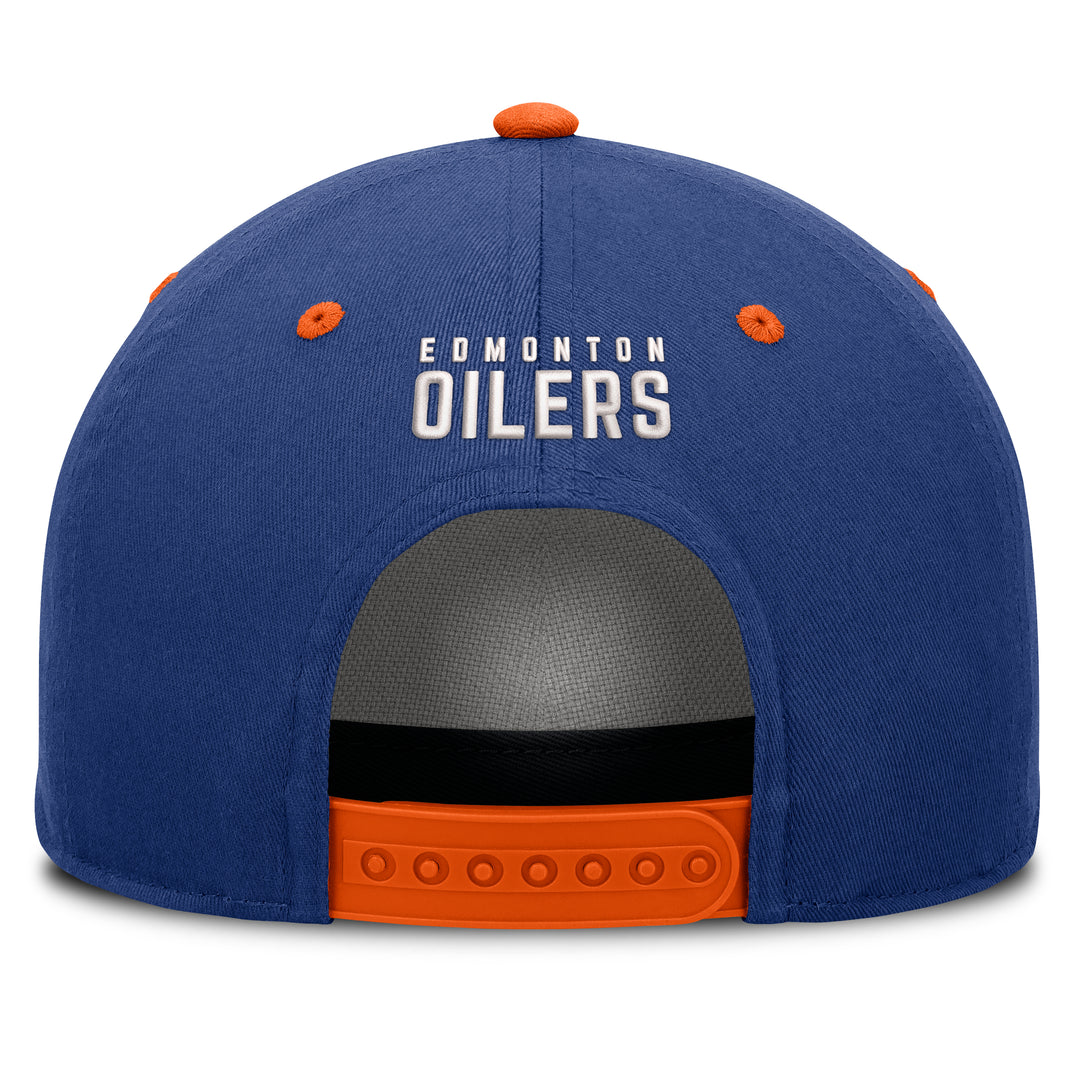 Edmonton Oilers Fanatics Blue & Orange Power Play A-Frame Snapback Hat