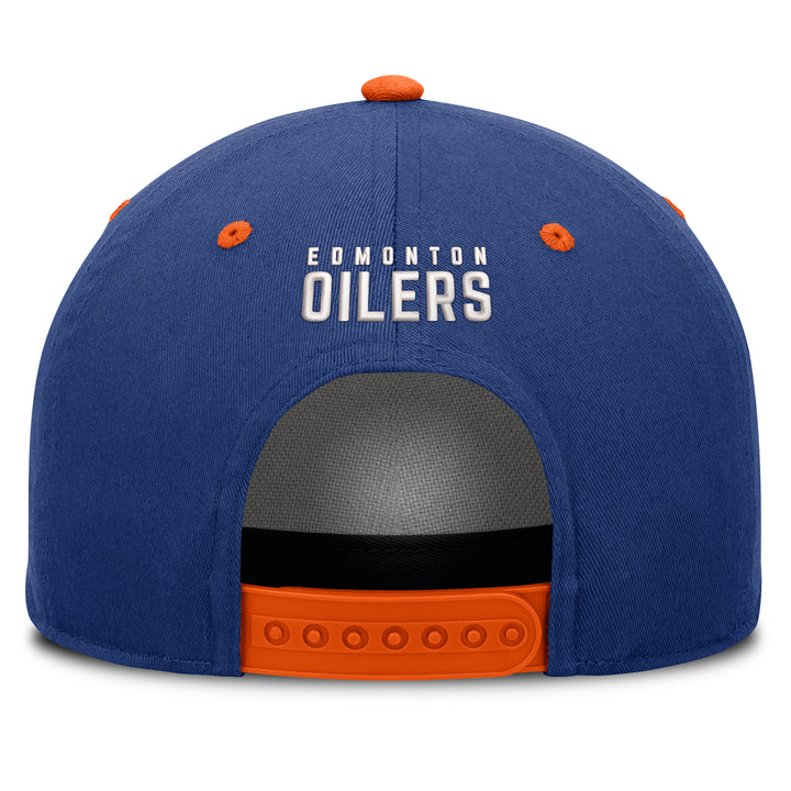 Edmonton Oilers Fanatics Blue & Orange Power Play A-Frame Snapback Hat