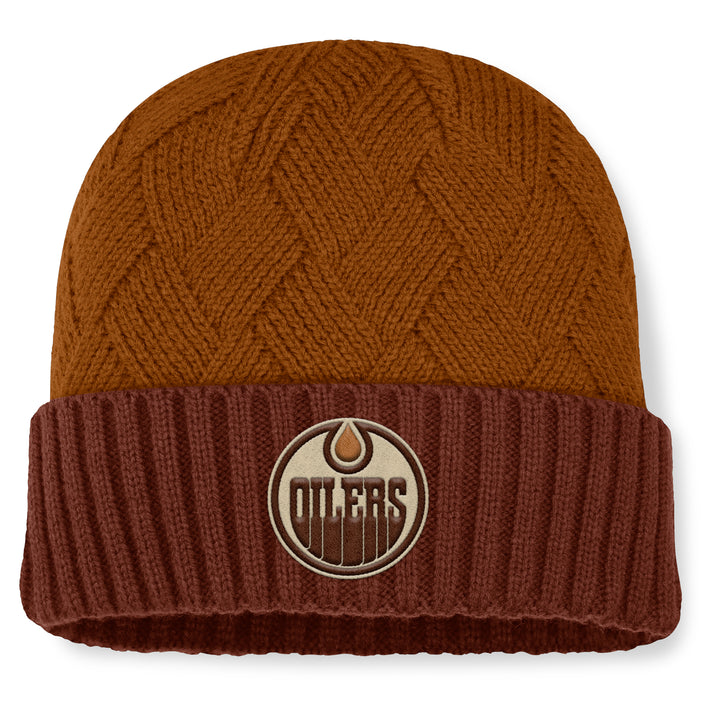 Edmonton Oilers Fanatics Brown Pine Cuffed Toque/Beanie
