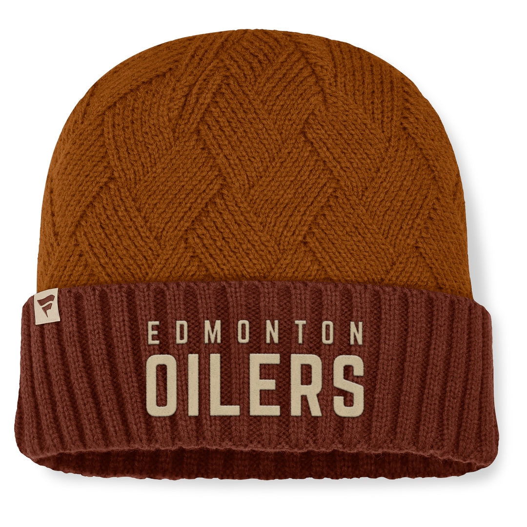 Edmonton Oilers Fanatics Brown Pine Cuffed Toque/Beanie