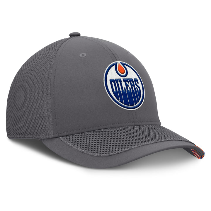 Edmonton Oilers Fanatics Clincher Spacer Grey Mesh Flex Fit Hat