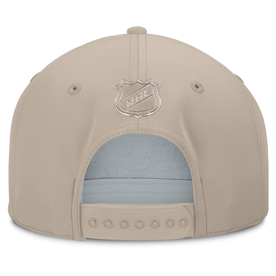 Edmonton Oilers Fanatics Cream 2025-26 Authentic Pro Road 6 Horizon Snapback Hat