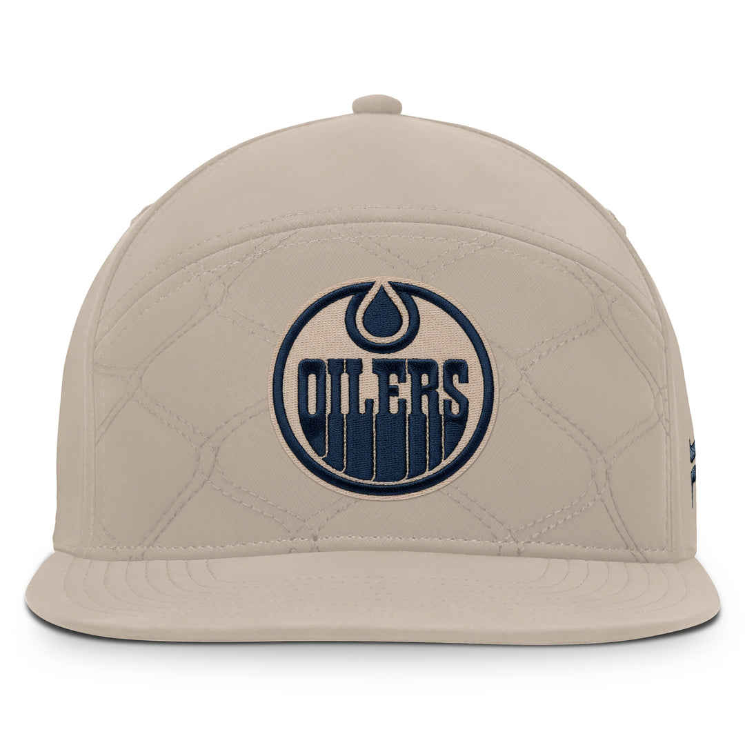 Edmonton Oilers Fanatics Cream 2026-27 Authentic Pro Road Horizon Snapback Hat