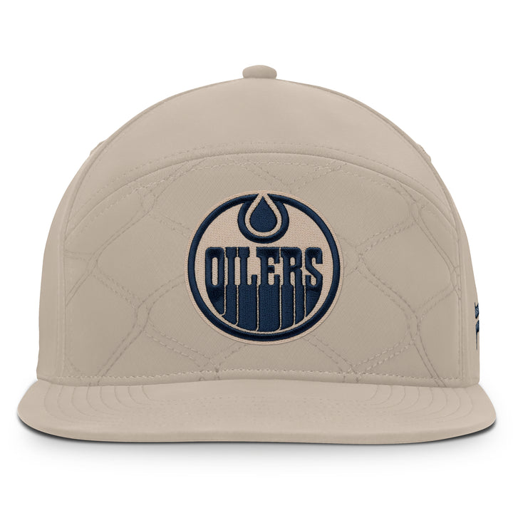 Edmonton Oilers Fanatics Cream 2026-27 Authentic Pro Road Horizon Snapback Hat