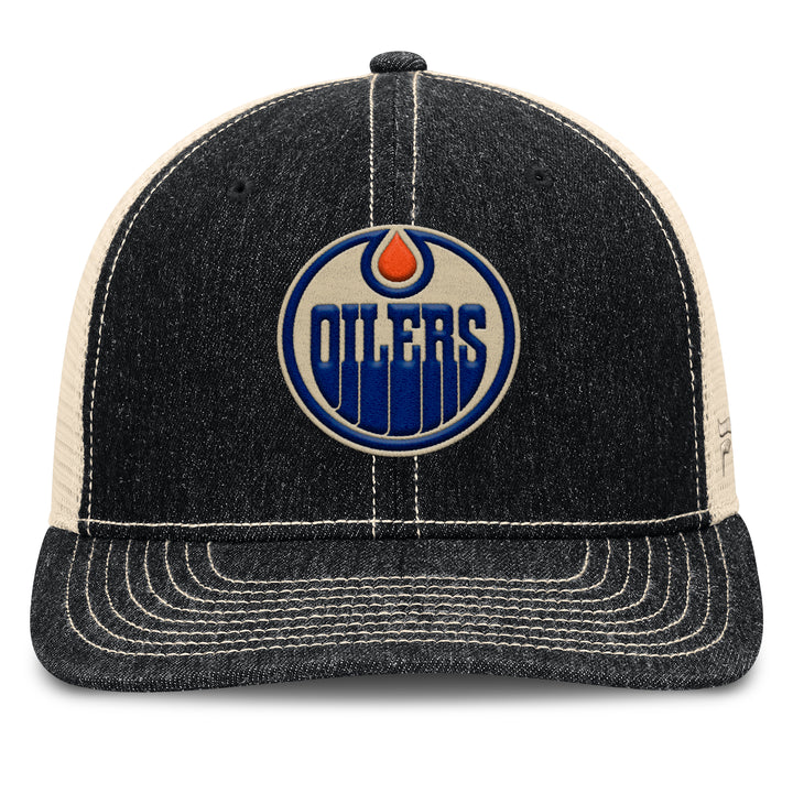 Edmonton Oilers Fanatics Denim Epic Mesh Snapback Hat