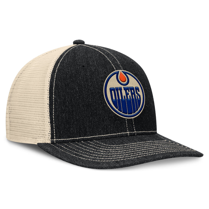 Edmonton Oilers Fanatics Denim Epic Mesh Snapback Hat
