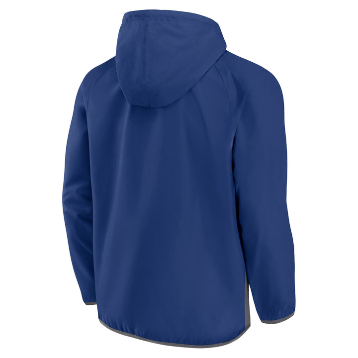 Edmonton Oilers Fanatics Blue & Grey Flagrant Half-Zip Anorak Jacket