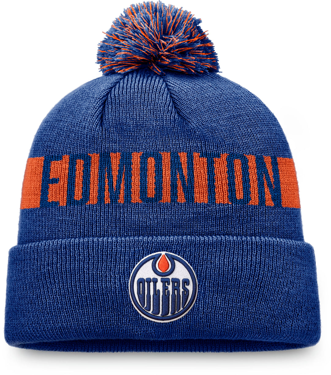 Edmonton Oilers Fanatics Fundamental Blue & Orange Cuffed Knit Toque
