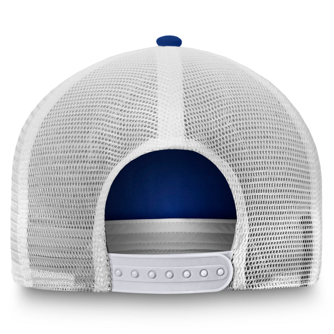 Edmonton Oilers Women's Fanatics Fundamental 5-Panel Unstructured Adjustable Blue & White Meshback Snapback Hat