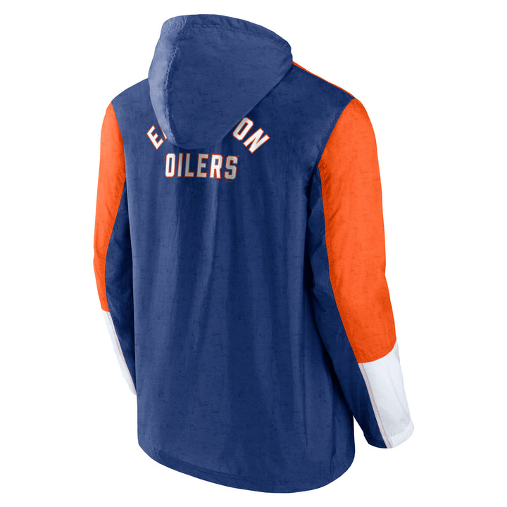 Edmonton Oilers Fanatics Blue & Orange Wrist Shot Full-Zip Jacket