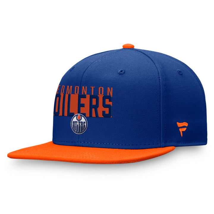 Edmonton Oilers Fanatics Fundamental Structured Adjustable Blue & Orange Flat Brim Snapback Hat
