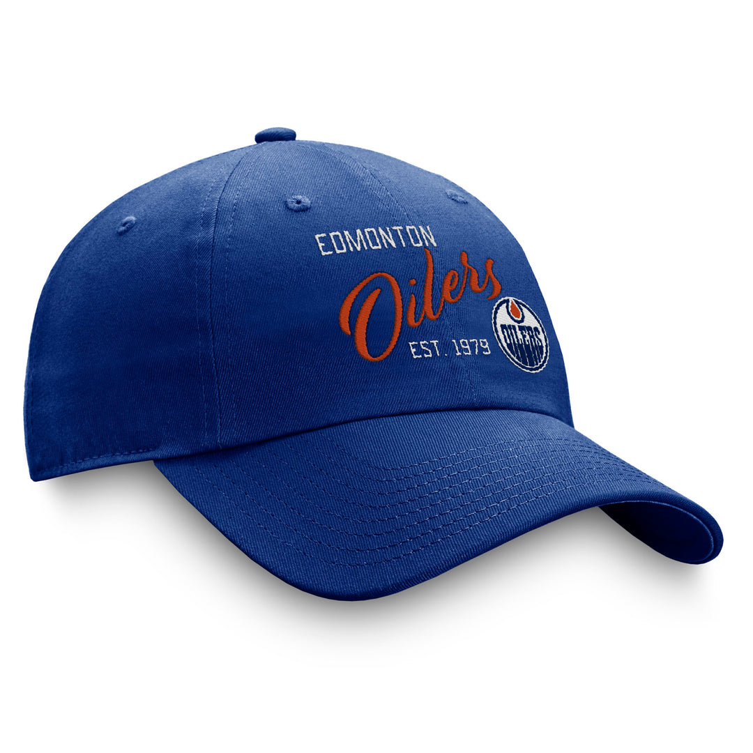 Edmonton Oilers Women's Fanatics Fundamental Blue Unstructured Adjustable Hat