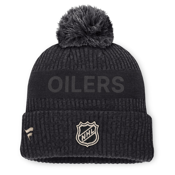 Edmonton Oilers Fanatics Grey 2026-27 Authentic Pro Road Cuffed Toque w/Pom