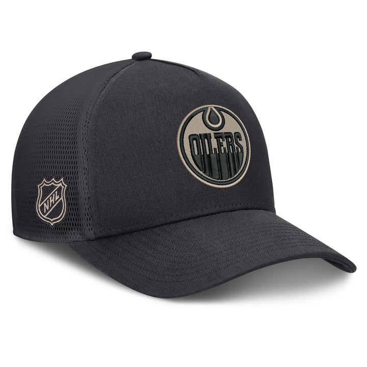 Edmonton Oilers Fanatics Grey 2026-27 Authentic Pro Road Utopia A-Frame Snapback Hat