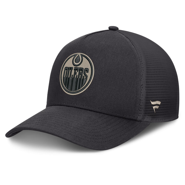 Edmonton Oilers Fanatics Grey 2026-27 Authentic Pro Road Utopia A-Frame Snapback Hat