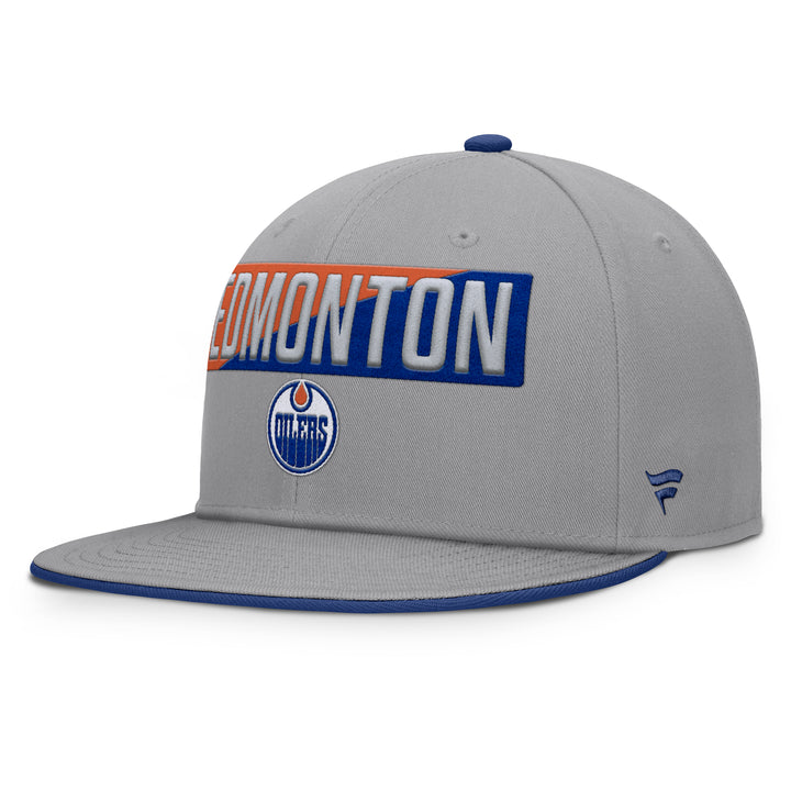 Edmonton Oilers Fanatics Grey Duo Flat Brim Snapback Hat