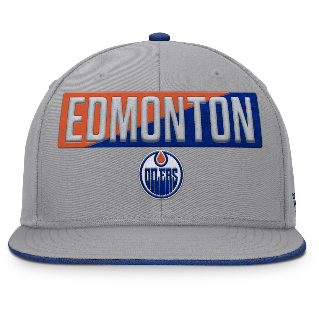 Edmonton Oilers Fanatics Grey Duo Flat Brim Snapback Hat