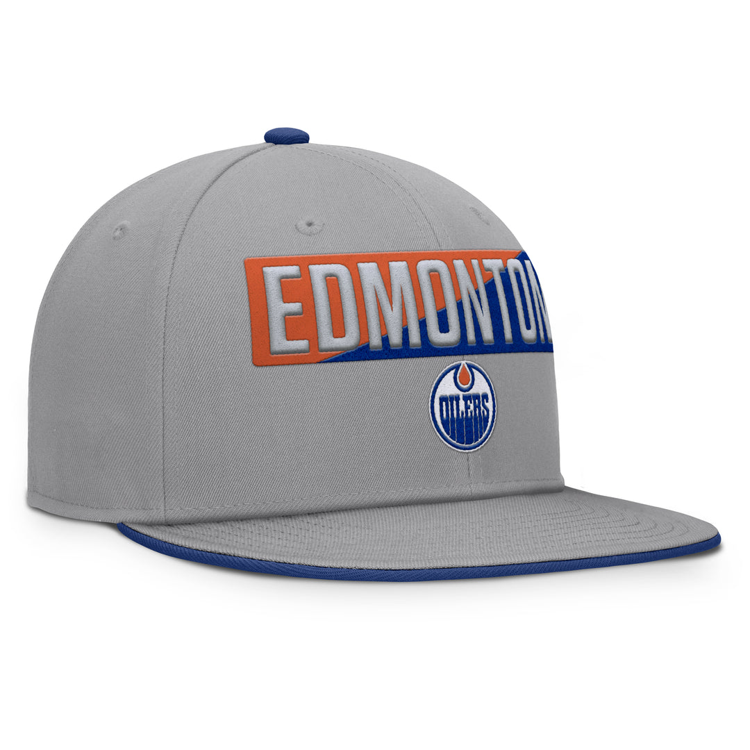 Edmonton Oilers Fanatics Grey Duo Flat Brim Snapback Hat