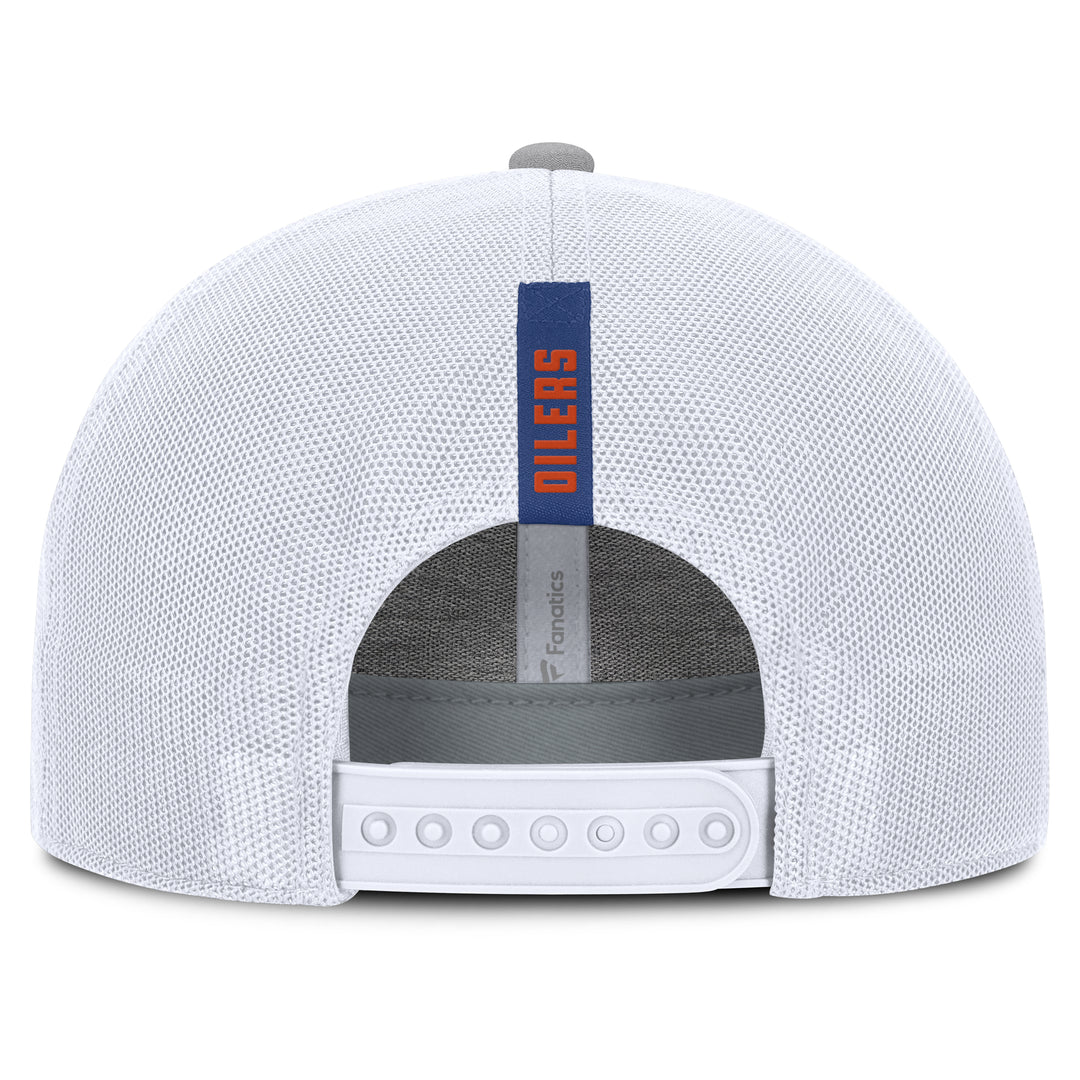 Edmonton Oilers Fanatics Grey Rapid Mid Crown Mesh Snapback Hat