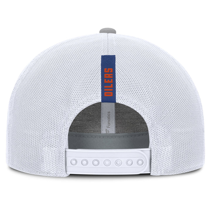 Edmonton Oilers Fanatics Grey Rapid Mid Crown Mesh Snapback Hat