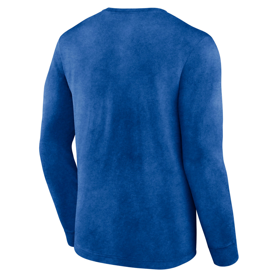 Edmonton Oilers Fanatics Heritage Blue Snow Wash Long Sleeve T-Shirt