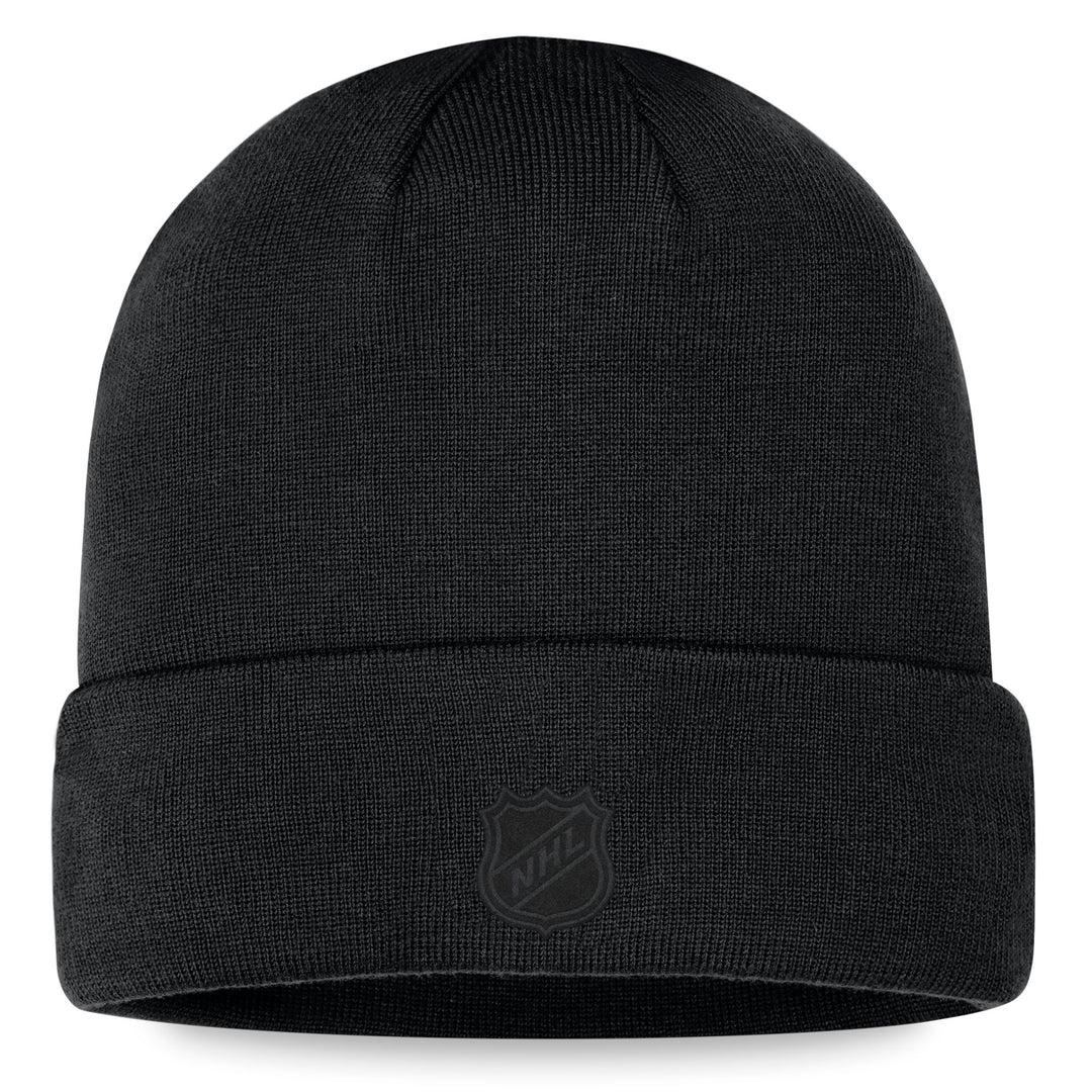 Edmonton Oilers Fanatics Iced Out Black Cuffed Knit Toque