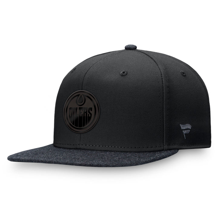 Edmonton Oilers Fanatics Iced Out Black Flat Brim Snapback Hat