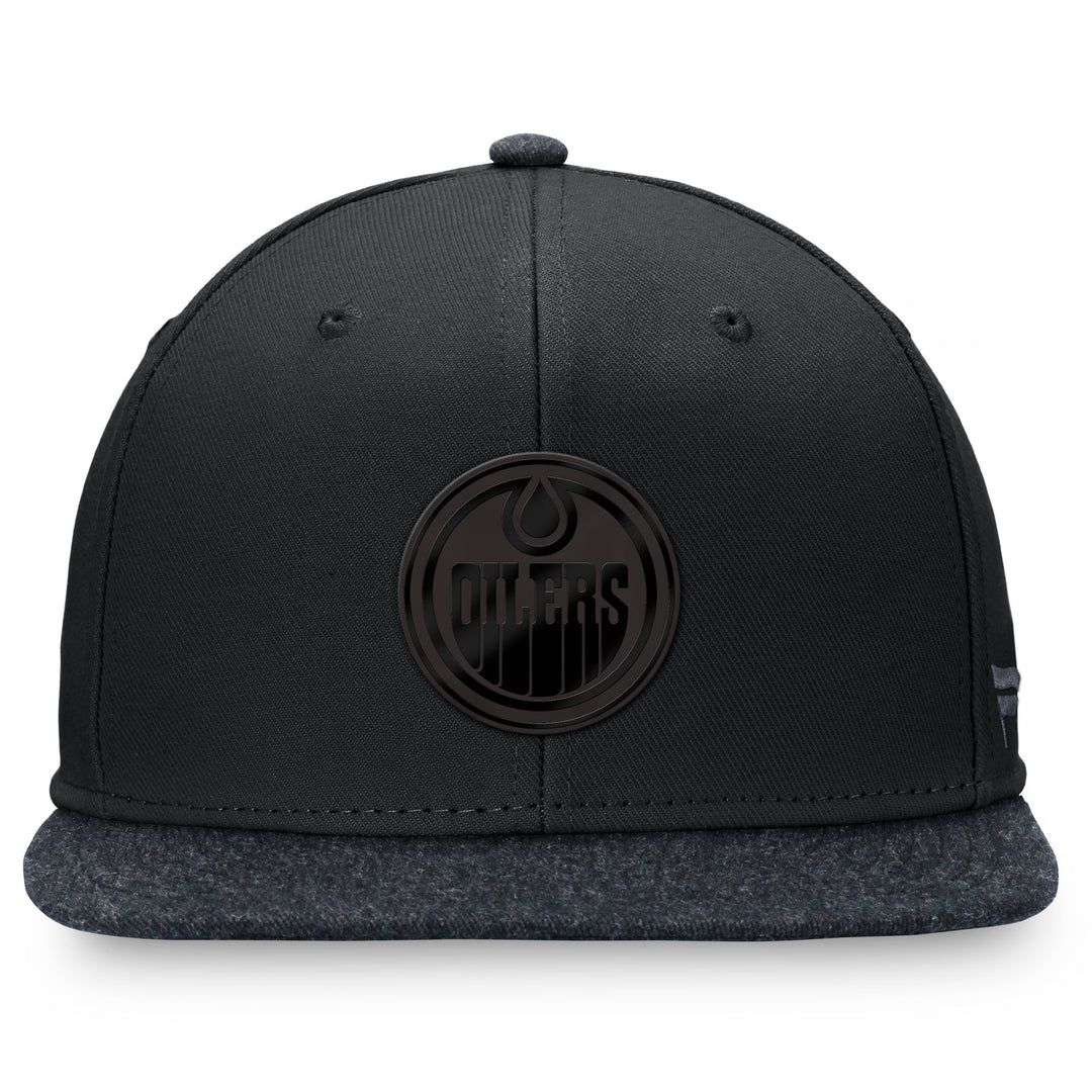Edmonton Oilers Fanatics Iced Out Black Flat Brim Snapback Hat