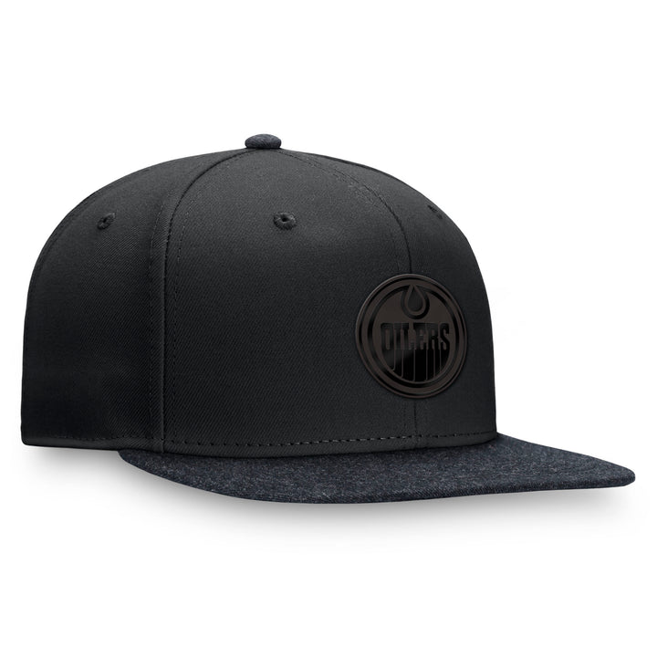 Edmonton Oilers Fanatics Iced Out Black Flat Brim Snapback Hat