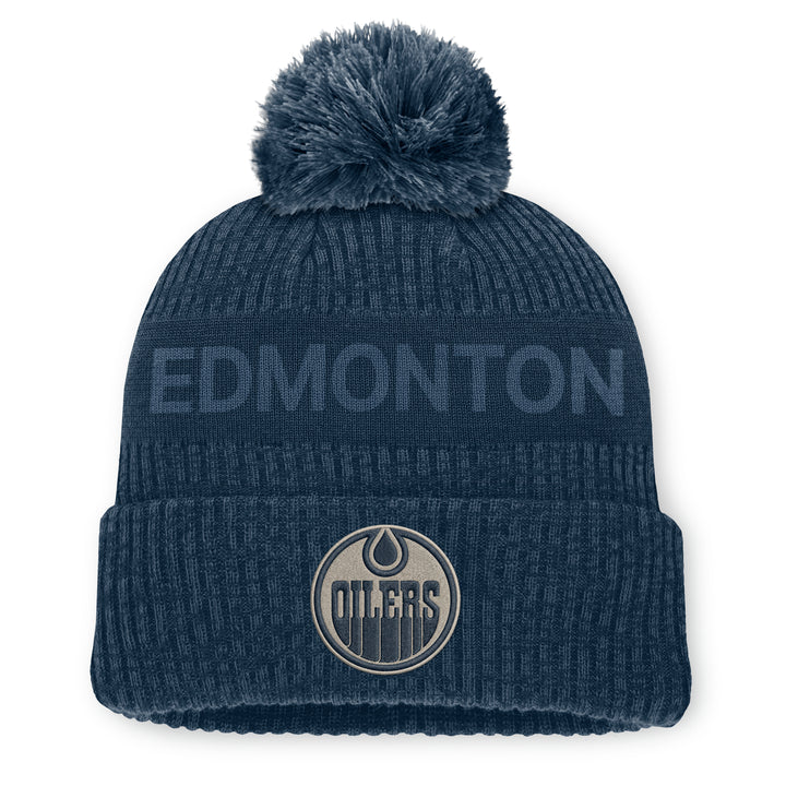 Edmonton Oilers Fanatics Navy 2026-27 Authentic Pro Road Cuffed Toque w/Pom