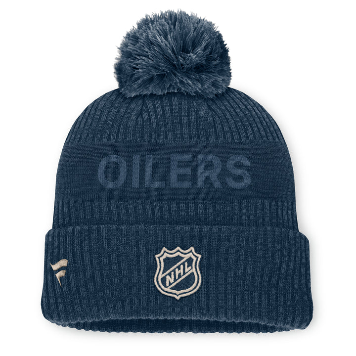 Edmonton Oilers Fanatics Navy 2026-27 Authentic Pro Road Cuffed Toque w/Pom