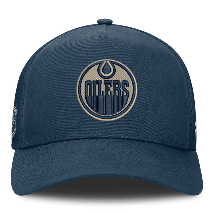 Edmonton Oilers Fanatics Navy 2026-27 Authentic Pro Road Utopia A-Frame Snapback Hat