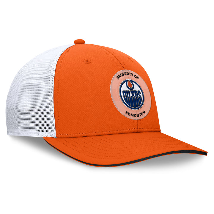Edmonton Oilers Fanatics Orange 2025-26 Authentic Pro Rink 7.1 Mesh Snapback Hat