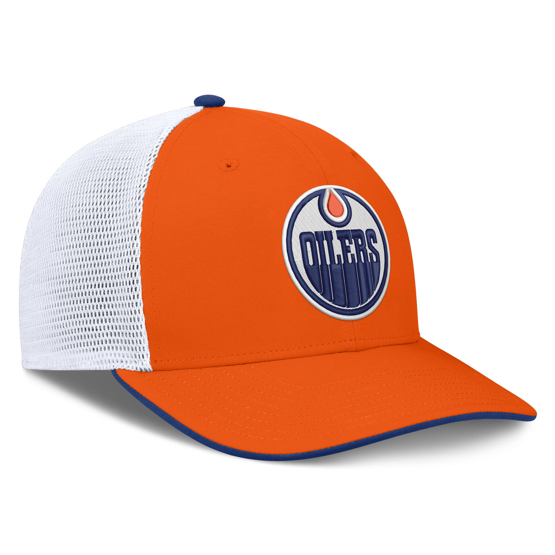 Edmonton Oilers Fanatics Orange 2026-27 Authentic Pro Rink Mid-Crown Mesh Snapback Hat