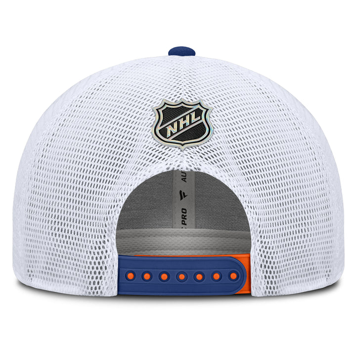 Edmonton Oilers Fanatics Orange 2026-27 Authentic Pro Rink Mid-Crown Mesh Snapback Hat
