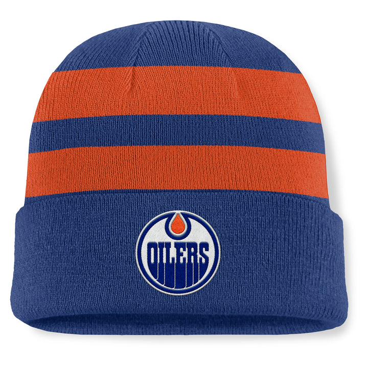 Edmonton Oilers Fanatics Orange & Blue Swipe Cuffed Toque
