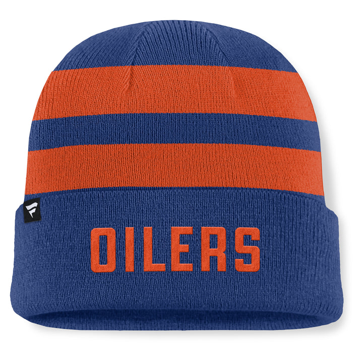 Edmonton Oilers Fanatics Orange & Blue Swipe Cuffed Toque