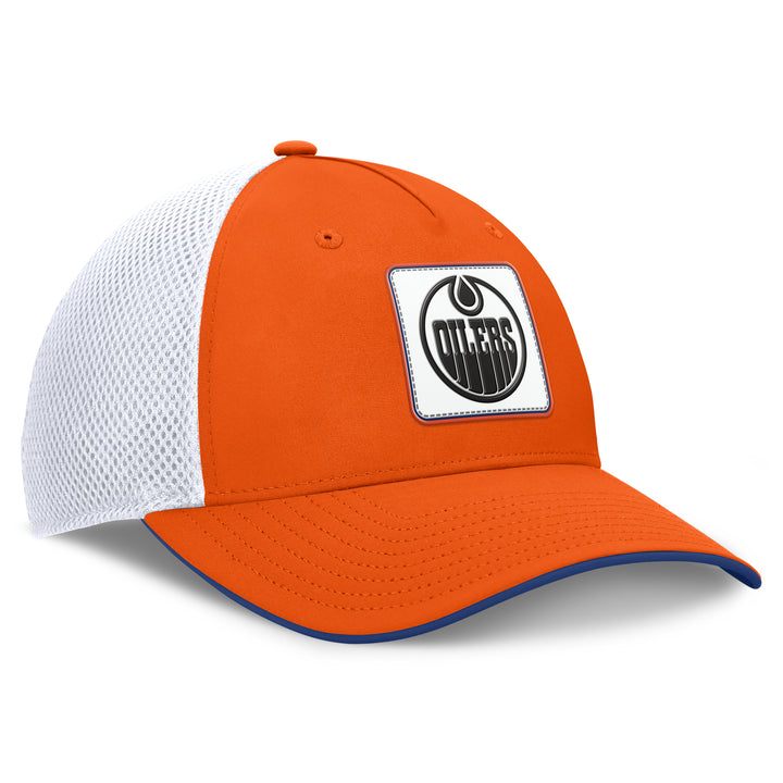 Edmonton Oilers Fanatics Orange & White Smatter Mesh Flex Hat
