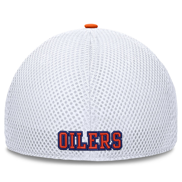 Edmonton Oilers Fanatics Orange & White Smatter Mesh Flex Hat