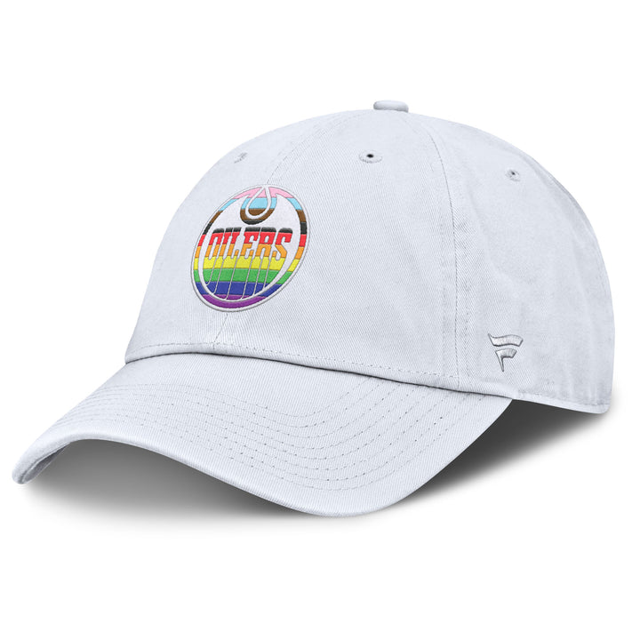 Edmonton Oilers Fanatics Pride White Unstructured Adjustable Hat