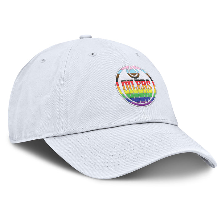 Edmonton Oilers Fanatics Pride White Unstructured Adjustable Hat