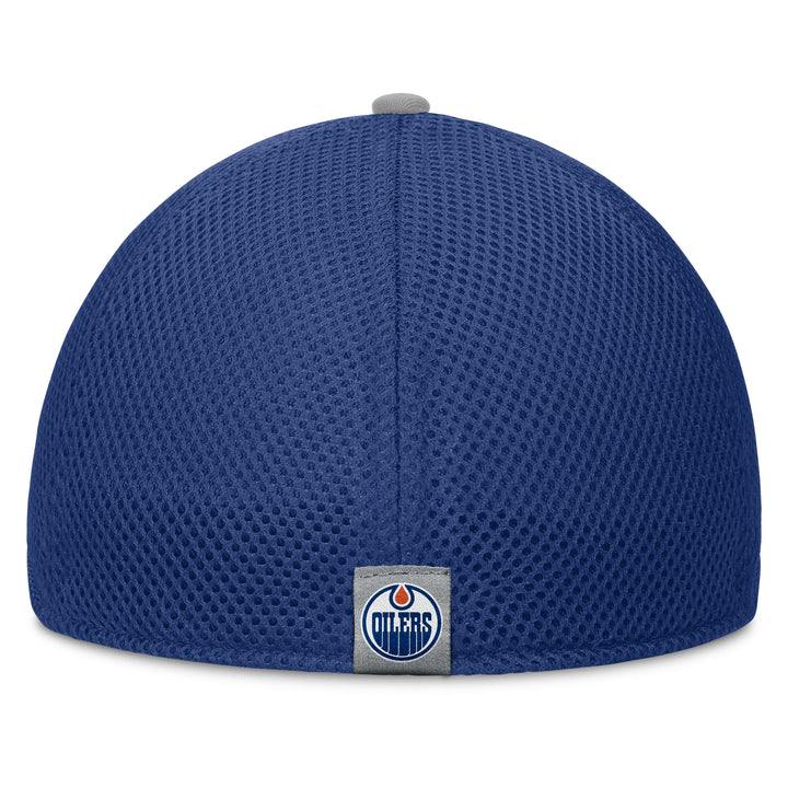 Edmonton Oilers Fanatics Span Spacer Blue Mesh Flex Fit Hat