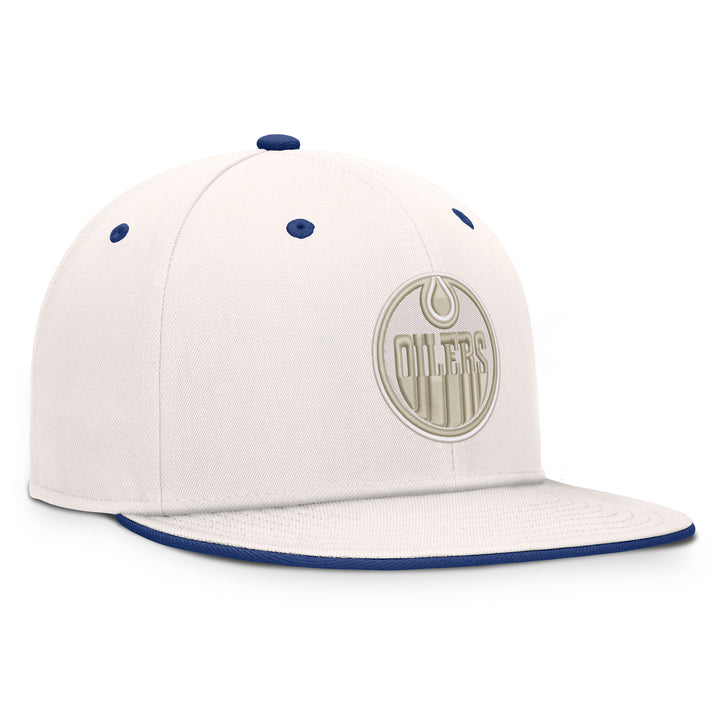 Edmonton Oilers Fanatics White Lodge Flatbrim Snapback Hat
